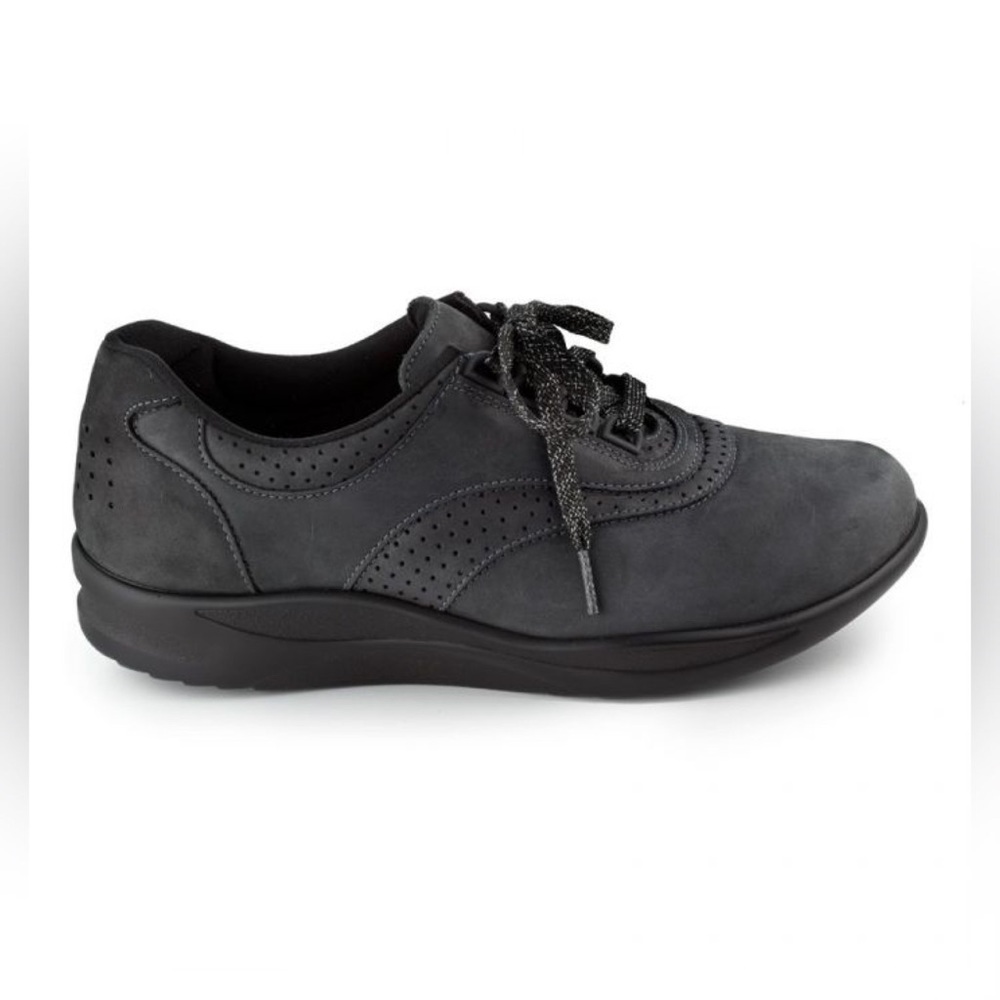 SAS Walk Easy Black Comfort Sneakers Lace Up Shoes Sz 7.5 WW Extra Wide
